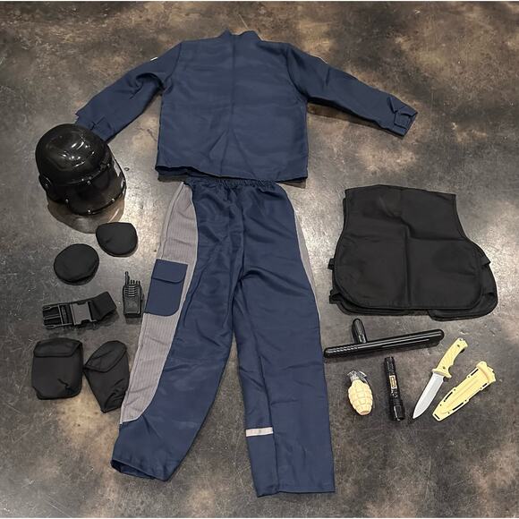 Swat Team Gear Halloween Costume Accessories Medium (8-10) yrs Career Day Outfit - Picture 8 of 10